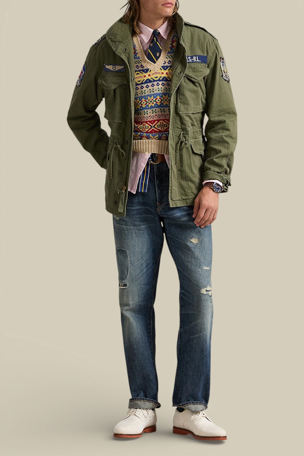 תמונת כל הלוק של ג׳קט צבאי